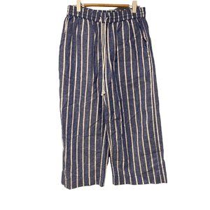 Beach Lunch Lounge size XS blue and white striped straight leg flowy pants